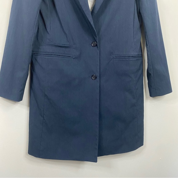 Hope by Ringstrand Söderberg Longline Cotton Blazer Trench Fine Coat Navy Medium - Picture 5 of 13
